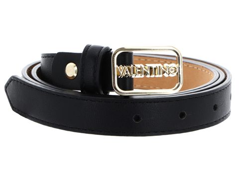 VALENTINO Around Plaque Buckle Belt W85 Nero / Oro - kürzbar