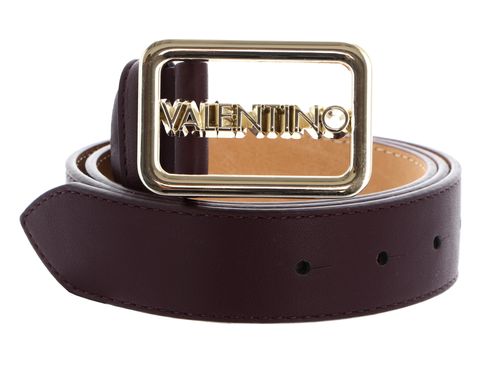 VALENTINO Around Plaque Buckle Belt W115 Vino / Oro - shortenable