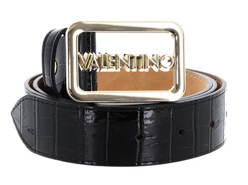 VALENTINO Around Plaque Buckle Belt W95 Nero - kürzbar