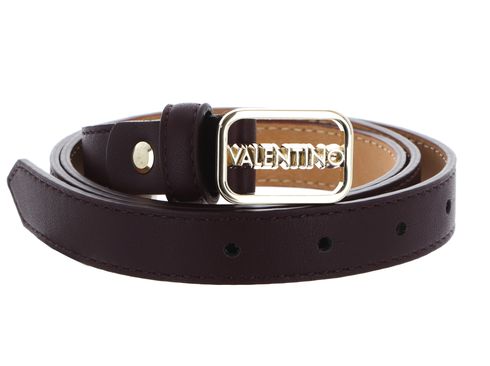 VALENTINO Around Plaque Buckle Belt W85 Vino / Oro - kürzbar