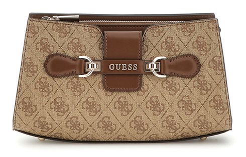 GUESS Nolana Crossbody Top Zip Latte Logo / Brown