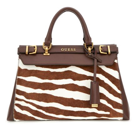 GUESS Jorah Luxury Satchel Zebra