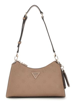 GUESS Cresidia Top Zip Shoulder Bag Dark Taupe