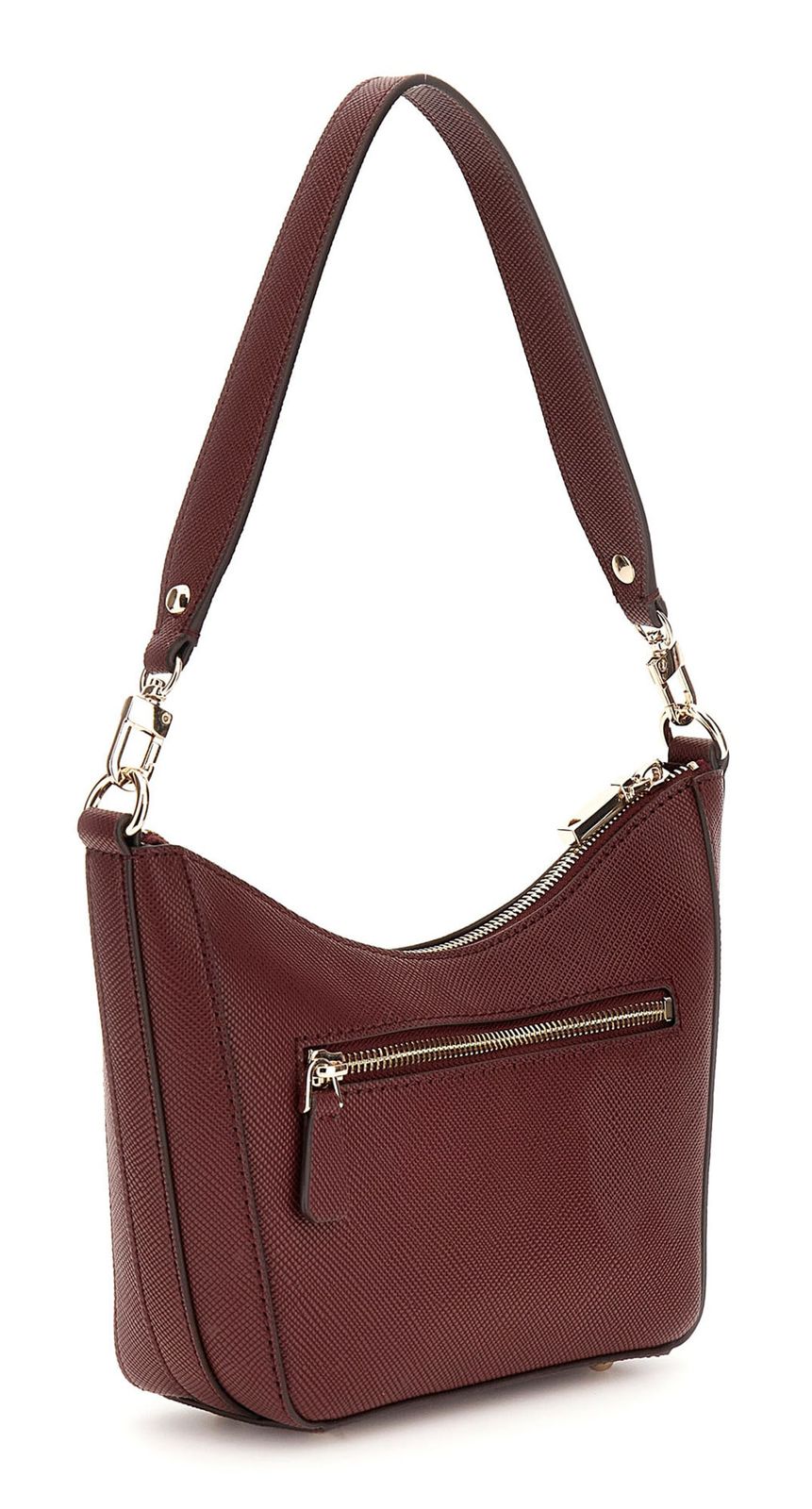 GUESS Eco Gloriana Top Zip Shoulder Bag Burgundy GUESS Eco Gloriana Top Zip Shoulder Bag Burgundy