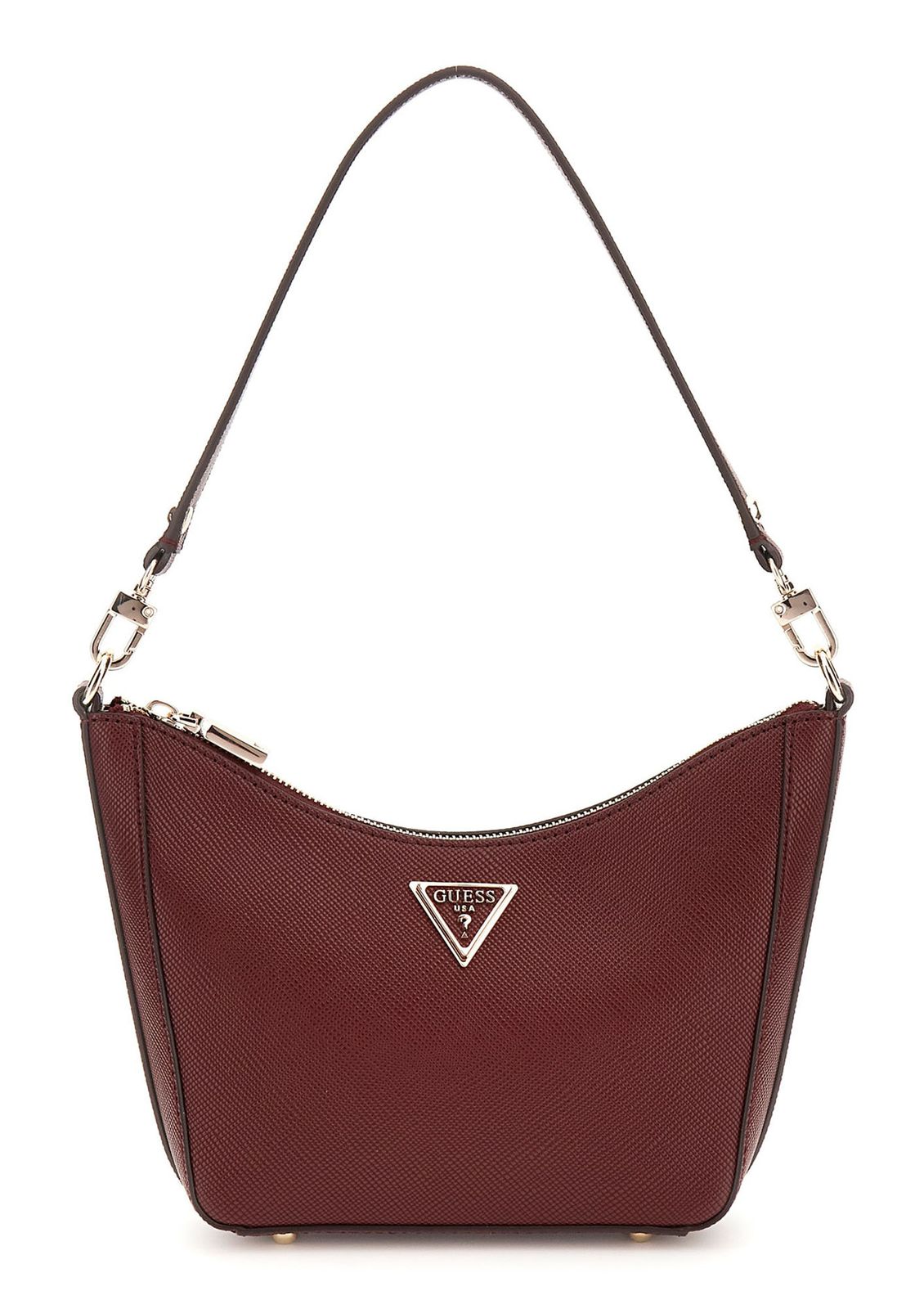 GUESS Eco Gloriana Top Zip Shoulder Bag Burgundy