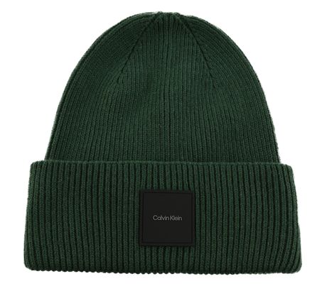 Calvin Klein Cotton / Wool Fine Rib Beanie Midnight Forest