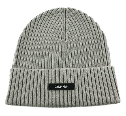 Calvin Klein Classic Cotton Rib Beanie Mid Gray