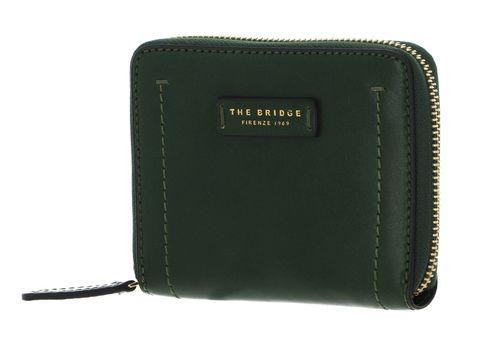 THE BRIDGE Fiona Zip Around Wallet Verde Inglese abb. Oro