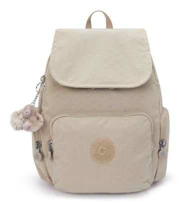 kipling Basic City Zip Backpack S Sign Beige Emb