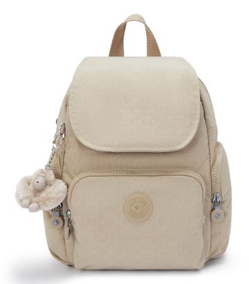 kipling Basic City Zip Mini Backpack Sign Beige Emb