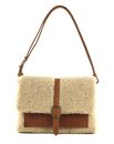 COCCINELLE Dorian Eco Shearling Suede Leather Crossbody Bag Natural / Cuir COCCINELLE Dorian Eco Shearling Suede Leather Crossbody Bag Natural / Cuir