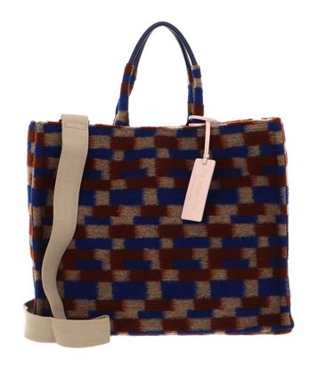 COCCINELLE Never Without Bag Preppy Grained Leather Shopper M Multi Royal / Roy