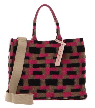 COCCINELLE Never Without Bag Preppy Grained Leather Shopper M Multi Rosewood