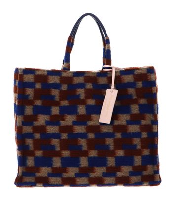 COCCINELLE Never Without Bag Preppy Grained Leather Shopper L Multi Royal / Roy