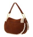 COCCINELLE Magie Eco Shearling Suede Leather Shoulderbag Natural / Cuir