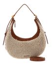 COCCINELLE Whisper Eco Shearling Suede Leather Mini Bag Natural / Cuir