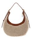 COCCINELLE Whisper Eco Shearling Suede Leather Mini Bag Natural / Cuir