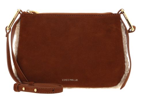 COCCINELLE Magie Eco Shearling Suede Leather Mini Bag Natural / Cuir