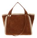 COCCINELLE Oliver Eco Shearling Suede Leather Shoulderbag Natural / Cuir