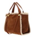 COCCINELLE Oliver Eco Shearling Suede Leather Shoulderbag Natural / Cuir