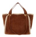 COCCINELLE Oliver Eco Shearling Suede Leather Shoulderbag Natural / Cuir