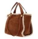 COCCINELLE Oliver Eco Shearling Suede Leather Shoulderbag Natural / Cuir