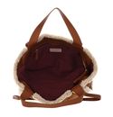COCCINELLE Oliver Eco Shearling Suede Leather Shoulderbag Natural / Cuir