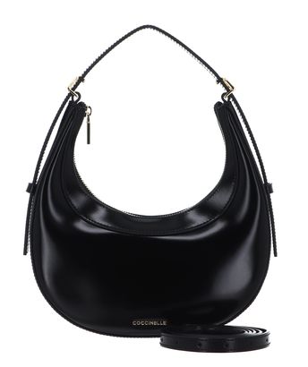 COCCINELLE Whisper Shiny Calf Leather Mini Bag Noir