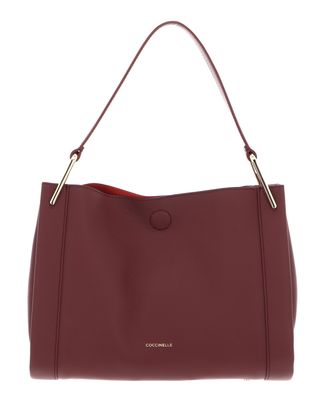 COCCINELLE Wallace Handbag Double Grainy Leather Brandy / Gren. Red