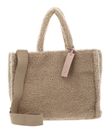COCCINELLE Never Without Bag Eco Shearling Grained Leather Shoulder Bag Natural COCCINELLE Never Without Bag Eco Shearling Grained Leather Shoulder Bag Natural