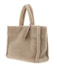 COCCINELLE Never Without Bag Eco Shearling Grained Leather Shoulder Bag Natural COCCINELLE Never Without Bag Eco Shearling Grained Leather Shoulder Bag Natural