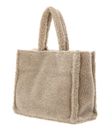 COCCINELLE Never Without Bag Eco Shearling Grained Leather Shoulder Bag Natural COCCINELLE Never Without Bag Eco Shearling Grained Leather Shoulder Bag Natural