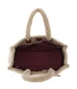 COCCINELLE Never Without Bag Eco Shearling Grained Leather Shoulder Bag Natural COCCINELLE Never Without Bag Eco Shearling Grained Leather Shoulder Bag Natural