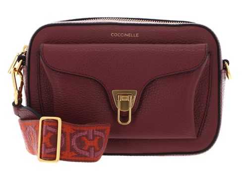 COCCINELLE Beat Soft Ribb Crossbody Bag Grained Leather Brandy