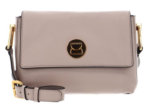 COCCINELLE Liya Grained Leather Crossbody Bag Rosette / Warm Taupe