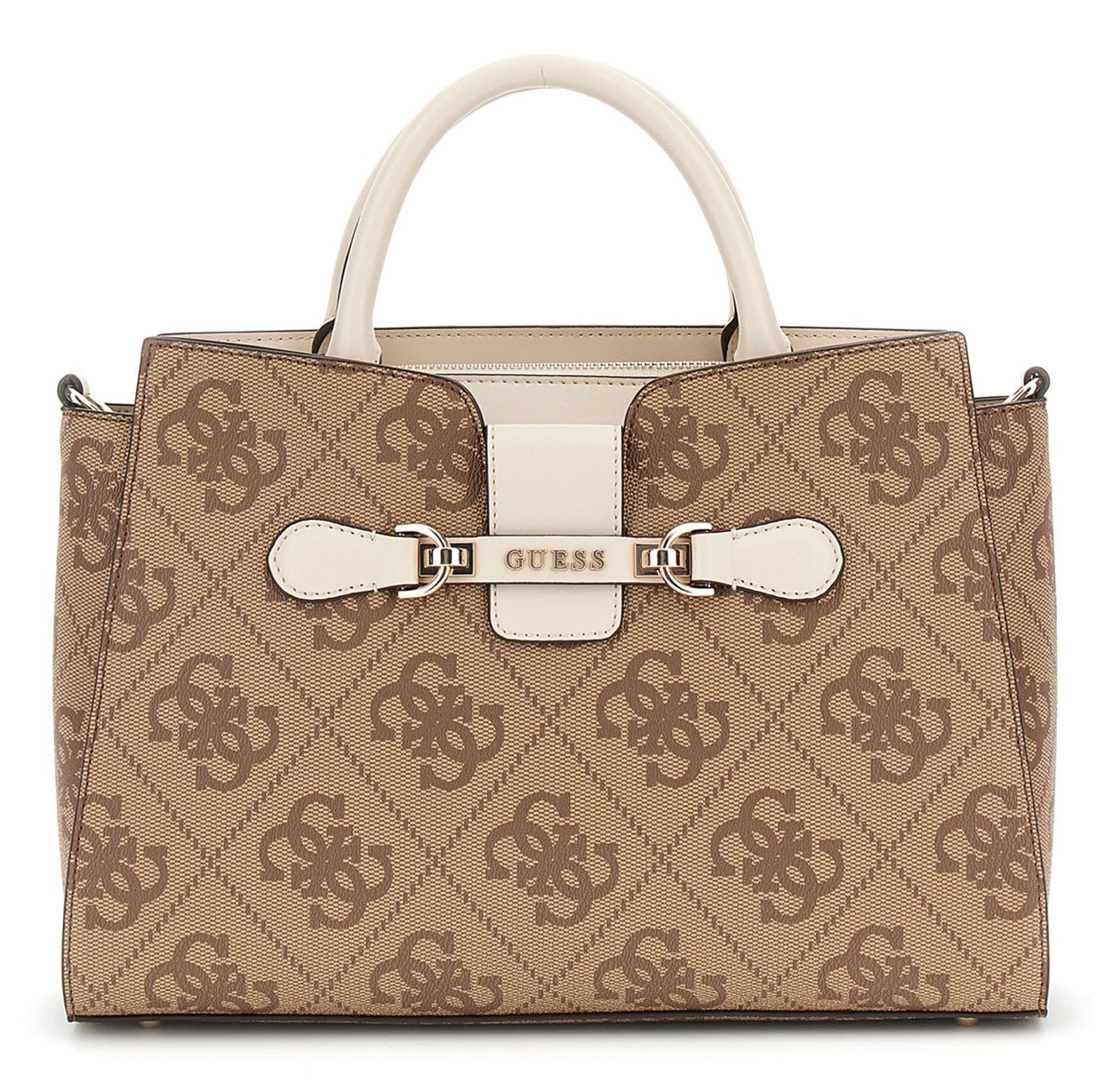 GUESS Handbag Nolana Girlfriend Satchel Latte Logo Bone Buy Bags GUESS Handbag Nolana Girlfriend Satchel Latte Logo Bone Buy Bags