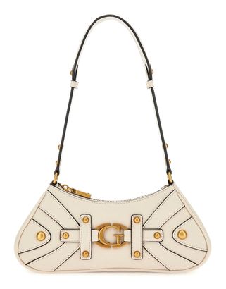 GUESS Mintha Mini Top Zip Shoulder Bag Stone