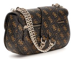 GUESS Eco Erica Convertible Crossbody Flap Mocha Logo