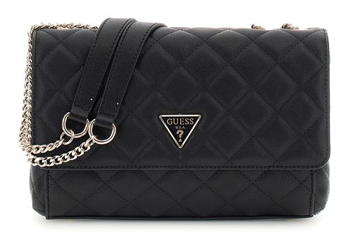 GUESS Eco Carly Convertible Xbody Flap Bag Black