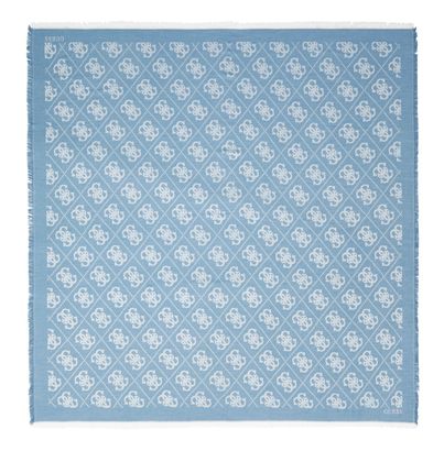 GUESS Eliette Logo Kefiah Scarf 135X135 Teal