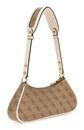 GUESS Mintha Mini Top Zip Shoulder Bag Latte Logo / Brown GUESS Mintha Mini Top Zip Shoulder Bag Latte Logo / Brown