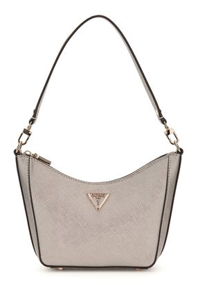 GUESS Eco Gloriana Top Zip Shoulder Bag Pewter