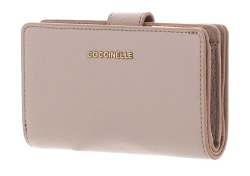 COCCINELLE Metallic Soft Mini Wallet Grained Leather Rosette