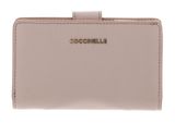 COCCINELLE Metallic Soft Mini Wallet Grained Leather Rosette
