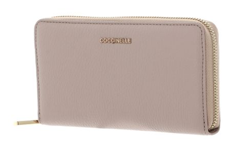 COCCINELLE Metallic Soft Wallet Grained Leather Rosette