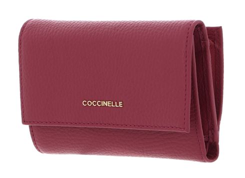 COCCINELLE Metallic Soft Wallet Grainy Leather Rosewood