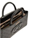 GUESS Eco Mietta Small Society Satchel Coal Logo / Black GUESS Eco Mietta Small Society Satchel Coal Logo / Black
