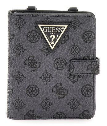 GUESS Wilder Travel Passport Holder Charcoal