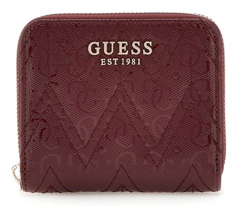 GUESS Adelard SLG Small Zip Around Wallet Burgundy