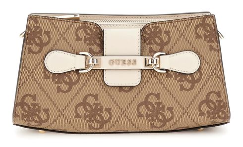 GUESS Nolana Mini Crossbody Top Zip Latte Logo / Bone